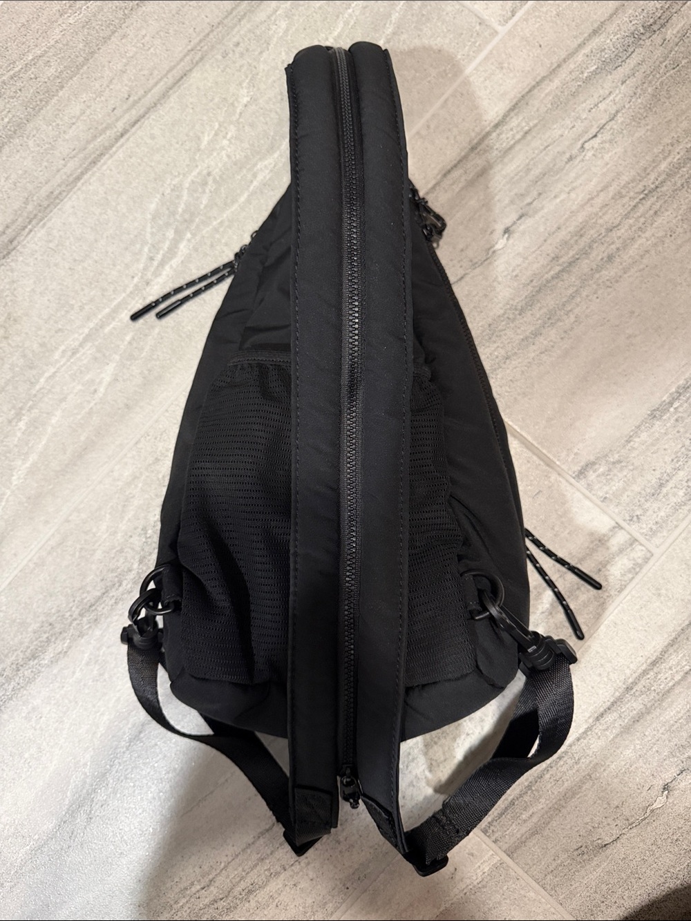 Black Sling Crossbody Bag - Lightweight Everyday Carry - Free Movement - Picture 2 of 2